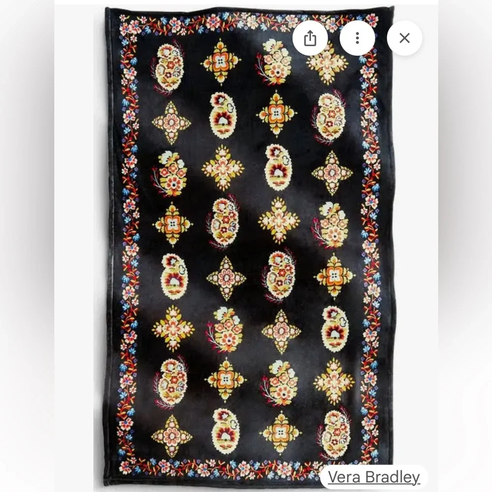 Vera Bradley Floral Plush Throw Blanket “NORTH STAR SKY” 50” x 80” Brand new